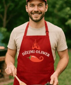 Śmieszny fartuch do grillowania Dżejmi Oliwer