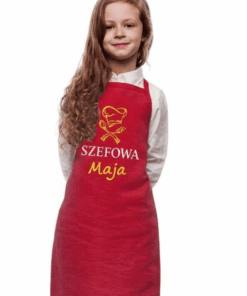 Śmieszny fartuch dziecięcy szefowa z imieniem