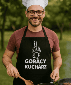 Śmieszny fartuch gorący kucharz