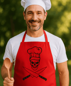 Śmieszny fartuch kucharz szkielet