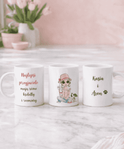Śmieszny kubek najlepsi przyjaciele z dowolnym imieniem