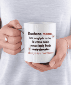 Śmieszny kubek obciążenie finansowe dla mamy